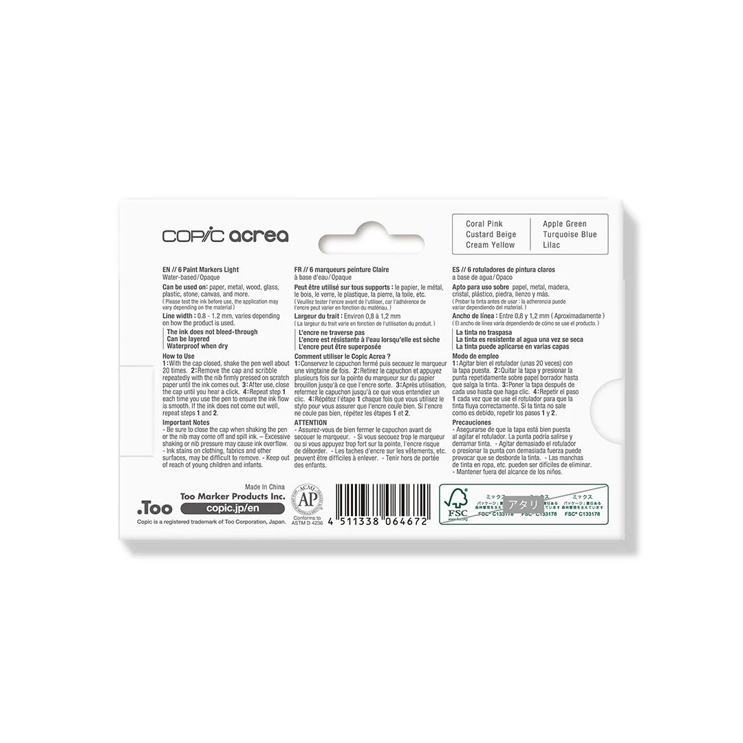 COPIC® acrea Light 6PC Set - Image 5