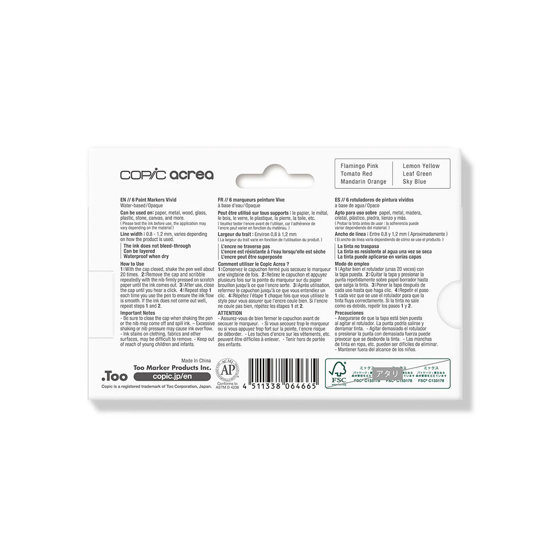 COPIC® acrea Vivid 6PC Set - Image 5